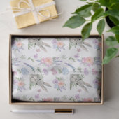 愛らしいイースターバニー春パステルフラワーホワイト 薄葉紙 (ギフト)