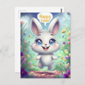 愛らしいイースターバニー葉書 ポストカード (正面/裏面)