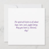 愛らしいイースターバニー&エッグス カード (裏面)