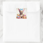 愛らしいイースターフランスのブルドッグ スクエアシール (バッグ)