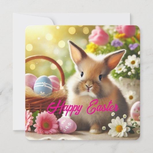 愛らしいイースターホリデーカードパステル春 シーズンカード (正面)