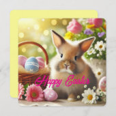 愛らしいイースターホリデーカードパステル春 シーズンカード (正面/裏面)