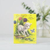 愛らしいイースターラム ポストカード (スタンド正面)