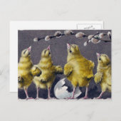 愛らしいイースターヴィンテージはがき シーズンポストカード (正面/裏面)