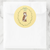 愛らしいイースター猫 ラウンドシール (バッグ)