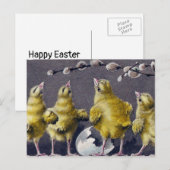 愛らしいイースター ヴィンテージ チキン シーズンポストカード (正面/裏面)