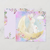 愛らしいイースター 招待状 (正面/裏面)