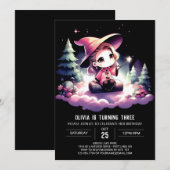 愛らしいウィザーモダンド誕生日 招待状 (正面/裏面)