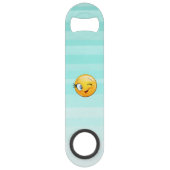 愛らしいウィンキング絵文字顔 – 常に幸せになる スピード栓抜き (裏面)