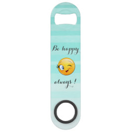 愛らしいウィンキング絵文字顔 – 常に幸せになる スピード栓抜き