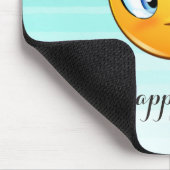 愛らしいウィンキング絵文字顔 – 常に幸せになる マウスパッド (コーナー)