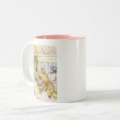 愛らしいウサギおよび家禽 ツートーンマグカップ (正面左)