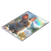 愛らしいウサギが魔法の湖にいる ノートブック (左側)