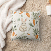 愛らしいウサギとニンジン生地3 クッション (ブランケット)