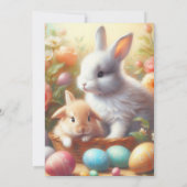 愛らしいウサギのイースターブランチ 招待状 (裏面)