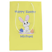 🐇🥚愛らしいウサギカラフル&エッグ🐇🥚 ミディアムペーパーバッグ (正面)