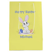 🐇🥚愛らしいウサギカラフル&エッグ🐇🥚 ミディアムペーパーバッグ (裏面)
