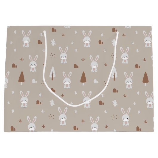 愛らしいウサギ柄ラージ抱き枕 ラージペーパーバッグ (正面)