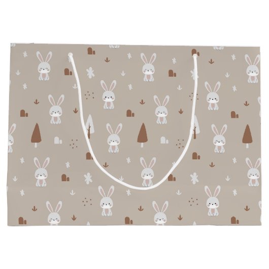 愛らしいウサギ柄ラージ抱き枕 ラージペーパーバッグ (裏面)