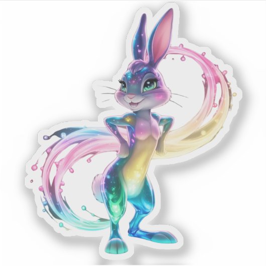 愛らしいウサギ シール (正面)