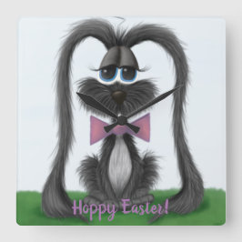 愛らしいウサギ スクエア壁時計