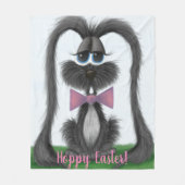 愛らしいウサギ フリースブランケット (正面)