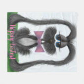 愛らしいウサギ フリースブランケット (正面(横))