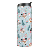 愛らしいウッドランドのクリスマス動物顔模様 タンブラー (回転左)