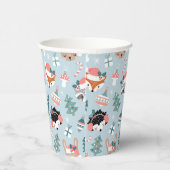 愛らしいウッドランドのクリスマス動物顔模様 紙コップ (右)