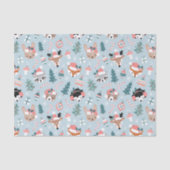 愛らしいウッドランドのクリスマス動物顔模様 薄葉紙 (正面)