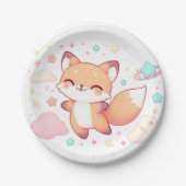 愛らしいウッドランドキツネベビーシャワー ペーパープレート (正面)