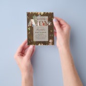 愛らしいウッドランドベアーキャンプ少年の赤ちゃんシャワー チラシ (手)