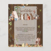 愛らしいウッドランドベアーキャンプ少年の赤ちゃんシャワー チラシ (裏面)