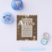 愛らしいウッドランドベアーキャンプ少年の赤ちゃんシャワー チラシ (シングル)