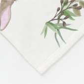 愛らしいウッドランド動物キツネマイルストーンキープサケ フリースブランケット (角)