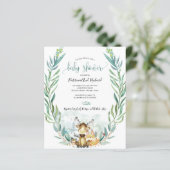 愛らしいウッドランド赤ちゃんシャワー予算招待状 (スタンド正面)
