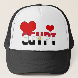 愛らしいエジプト国旗ハート愛国心 キャップ