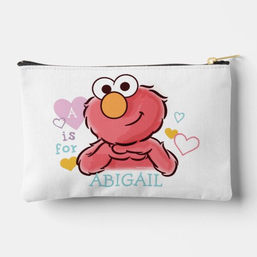 愛らしいエルモ |自分の名前を追加 アクセサリーポーチ (裏面)