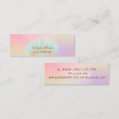 愛らしいエレガントシックなロータスフラワーホログラフィック スキニー名刺 (正面/裏面)