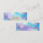 愛らしいエレガントシックなロータスブルーホログラフィック スキニー名刺 (正面/裏面)