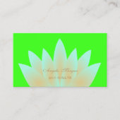 愛らしいエレガントロータスフラワーネオングリーン 名刺 (正面)