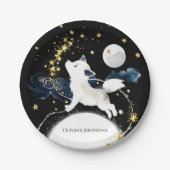 愛らしいエンチャントウルフ誕生日 ペーパープレート (正面)