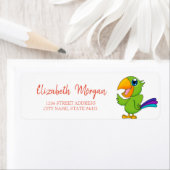 愛らしいオウム、ホワイト住所 シール (インサイチュ)