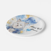 愛らしいオオカミのパップベビーシャワー ペーパープレート (アングル)