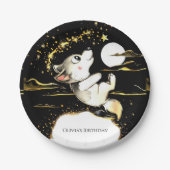 愛らしいオオカミ誕生日 ペーパープレート (正面)