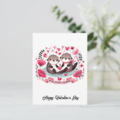 愛らしいオッタプンバレンタイン ポストカード (スタンド正面)