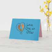 愛らしいオッターのグリーティングカード カード (黄色い花)