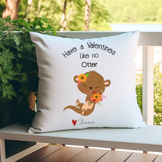 愛らしいオッターラブカスタムバレンタイン装飾用クッション クッション
