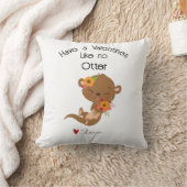 愛らしいオッターラブカスタムバレンタイン装飾用クッション クッション (ブランケット)