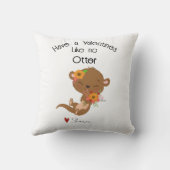 愛らしいオッターラブカスタムバレンタイン装飾用クッション クッション (裏面)